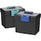 Storex File Storage Box, 10-9/10"Wx13-1/4"Dx11"H, Black/Teal STX61414B02C - alternate 2